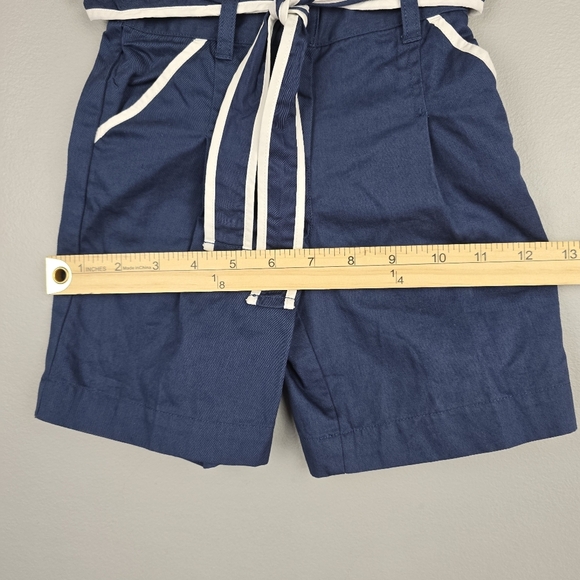JANIE AND JACK Baby Girl Wide Leg Pants Navy White Toddler 12-18 Months Sailor - Picture 4 of 10